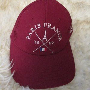 PARIS FRANCE Burgundy 100% Cotton Hat/Cap